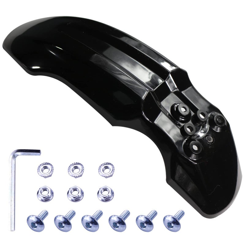 New Olym Plastic Front Wheel Mud Guard Fender CRF50 Style 129CC Pit PRO Trail Dirt Bike-Black - Image 1